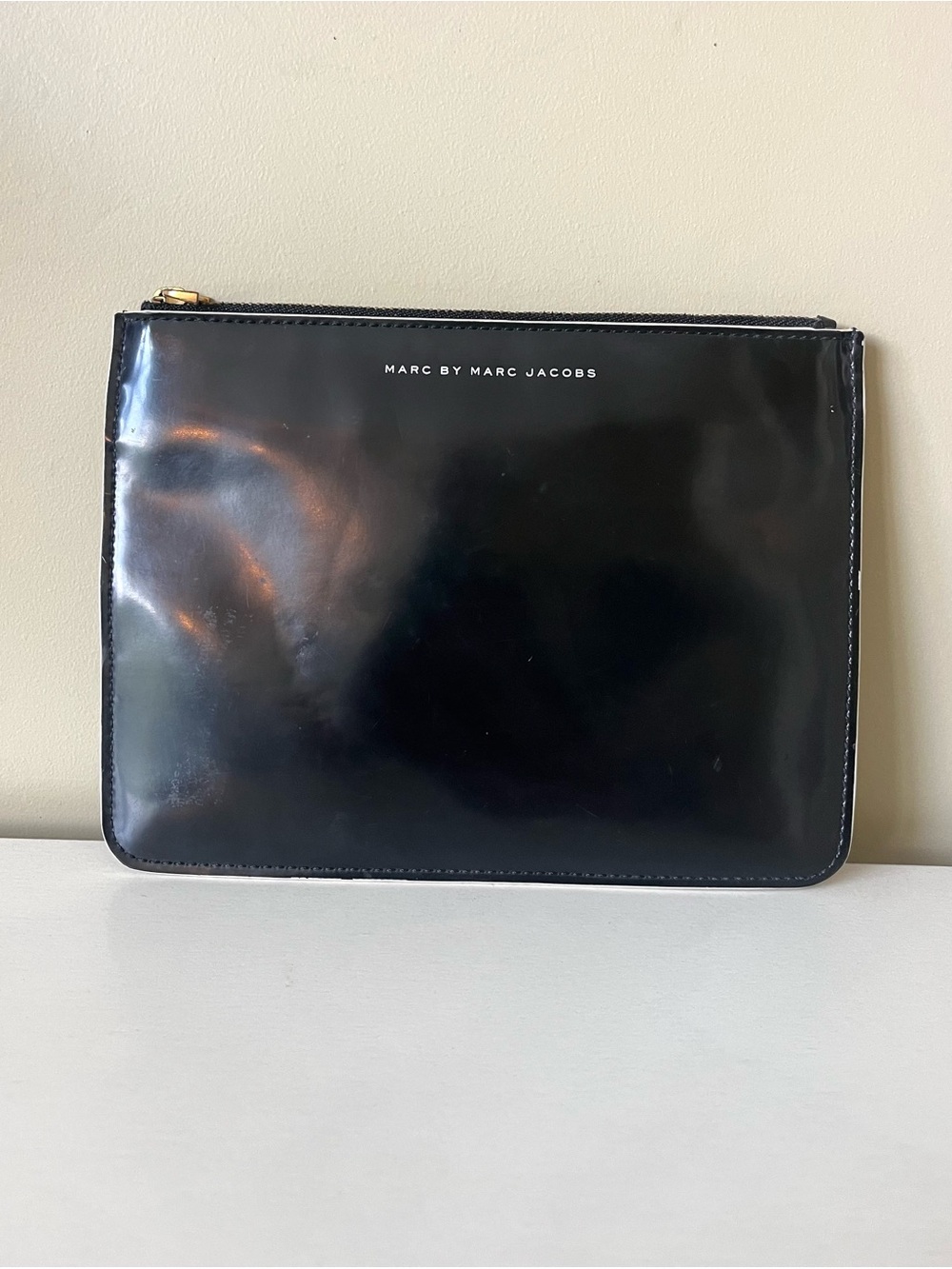 Marc by Marc Jacob’s Black and White Glossy Cosmetic Pouch